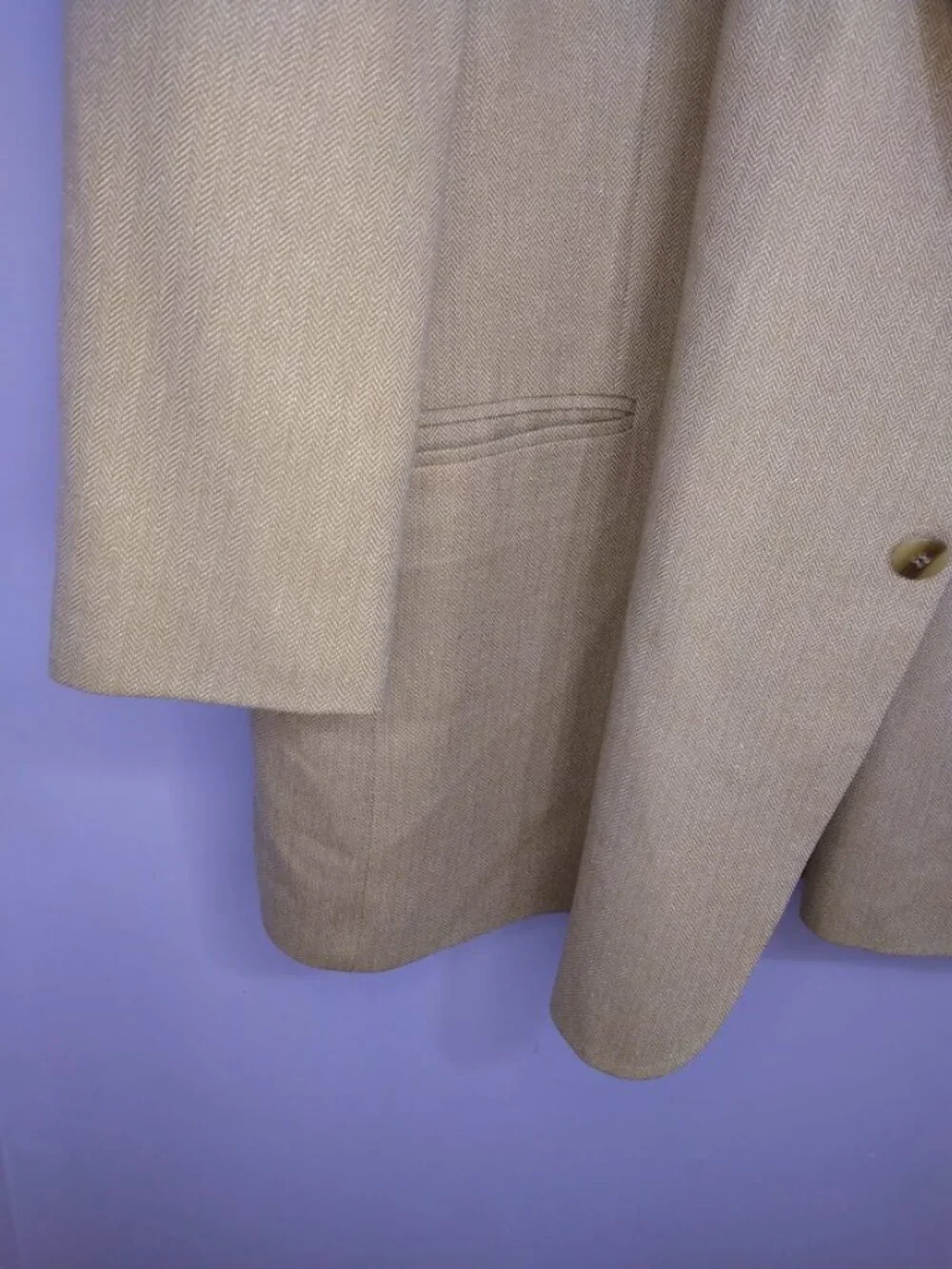 Petrocelli Men's 54R Sportcoat Jacket Silk & Wool Blend Beige Tan Lined FLAWS